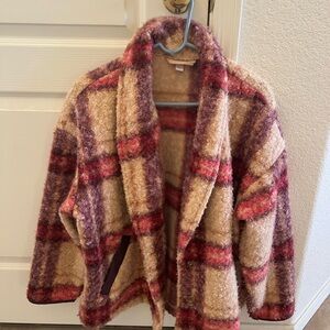Knox Rose Multicolor Plaid Teddy Jacket